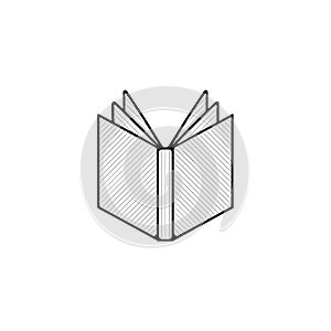 Open book thin line icon. open book Hand Drawn thin line icon