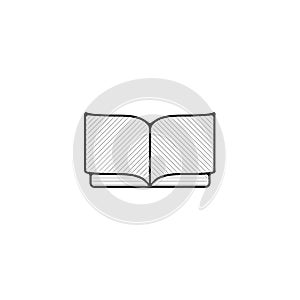 Open book thin line icon. open book Hand Drawn thin line icon