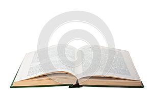 Open book on white background