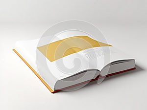 an open book, white color, book mockup, 3d render books, isolated on white background.