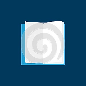 Open Book with white pages flat vector icon