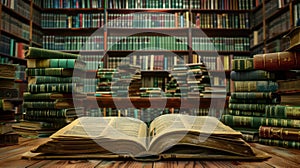 The open book in library.AI generated image