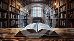 The Open Book in Library.AI generated image