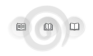 Open books icon set. Vector on isolated white background. EPS 10