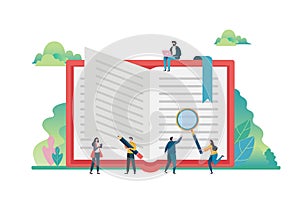 Open books imagination concept. World Book Day, 23 April. education, consulting, college, school. Flat vector illustration