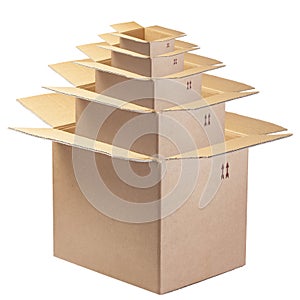 Open Box Boxes Matrioska Chinese Isolated Fragile
