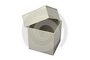 An open box of cardboard for the presentation of your design. Object on white background.