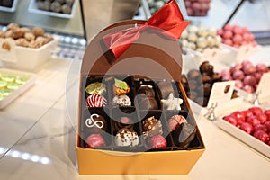 Open box of chocolates photo