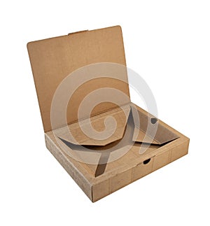 Open box made from corrugated cardboard
