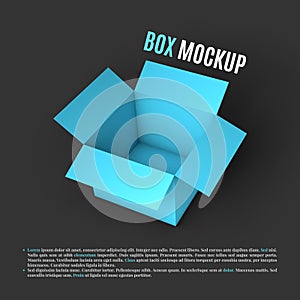 Open box mockup template