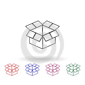Open box multi color icon. Simple thin line, outline vector of logistic icons for ui and ux, website or mobile application