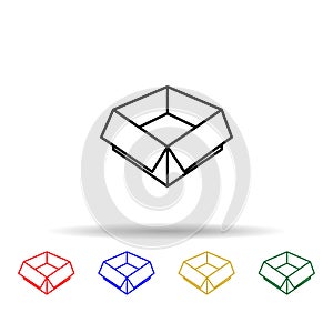open box multi color style icon. Simple thin line, outline vector of web icons for ui and ux, website or mobile application