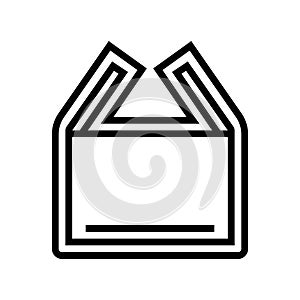 open box unpacking loading contents line icon vector illustration
