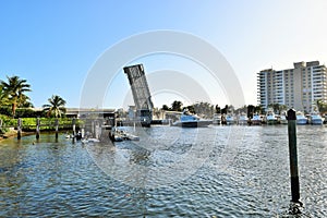 Open bridge over Intracoastal waterway in Florida photo