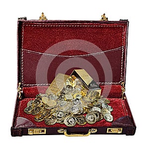Open Briefcase full of gold