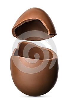 Chocolate Easter egg isolated on white