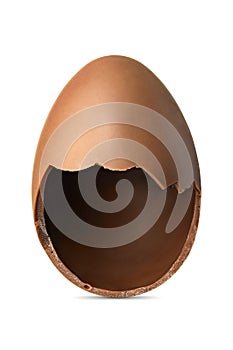 Chocolate Easter egg isolated on white
