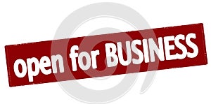 Open for business