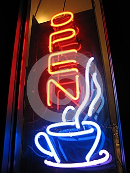 Open Cafe Neon Sign