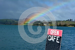 Open cafe sign