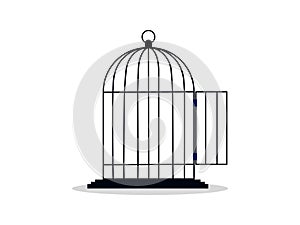 An open cage or prison. Symbol of freedom and release from imprisonment