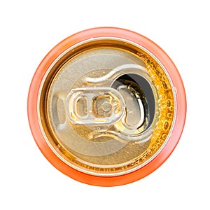 Open can of orange sparkling drink