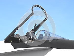 Open canopy of a jet fighter