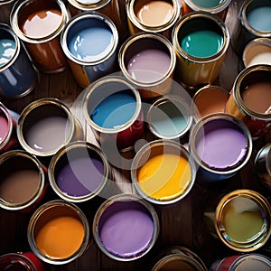 Open cans of paint in many colors, representing diversity and choice