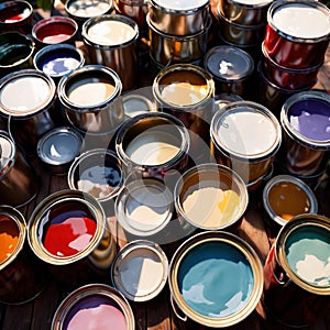 Open cans of paint in many colors, representing diversity and choice