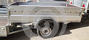 Open car trailer. Trailer for passenger cars.Sale, rental and maintenance of trailers