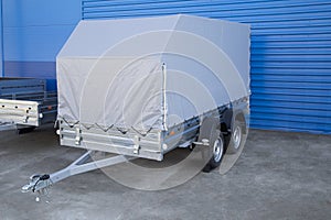 Open car trailer. Trailer for passenger cars.Sale, rental and maintenance of trailers