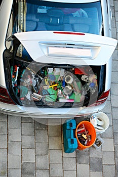 Open car trunk