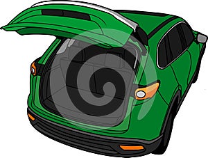 Open car trunk vector cartoon