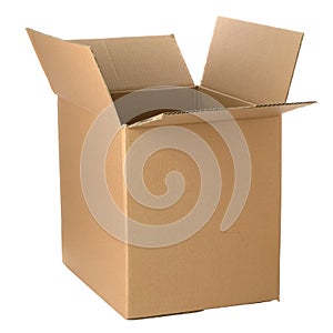 Open cardboard box