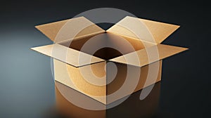 Open Cardboard Box on Dark Background