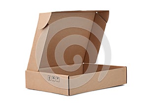 Open Cardboard Box isolated on a White background