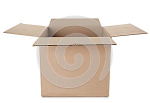 Open cardboard box