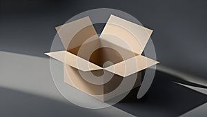 Open Cardboard Box with Shadow Play open box empty box