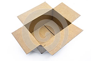 Open Cardboard Box Side View