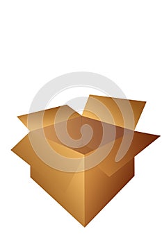 Open Cardboard Shipping Box Illustration