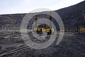 Open-cast mine, extraction of iron ore