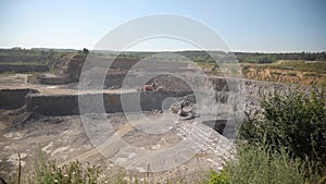 Open cast mine. mining industry. Stone Quarrying. Quarry for the extraction of granite. Extraction of granite.