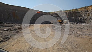 Open cast mine. Mining industry. Stone Quarrying. Quarry for the extraction of granite. Extraction of granite.