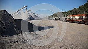 Open cast mine. Mining industry. Stone Quarrying. Quarry for the extraction of granite. Extraction of granite.