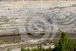 Open-cast mine on mining operations in Asbestos Russia