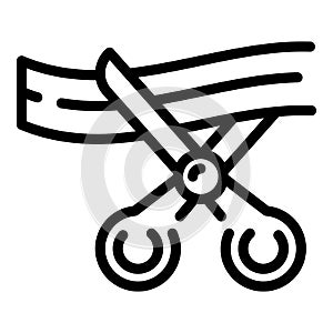 Open ceremony scissors cutting icon, outline style