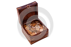 Open chest with coins