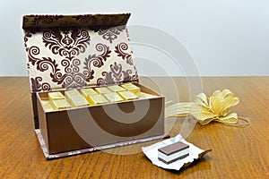 Open chocolate box