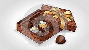 Open chocolate box with assorted sweets