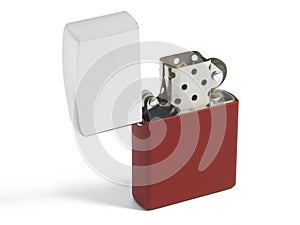 Open cigarette lighter isolated on white